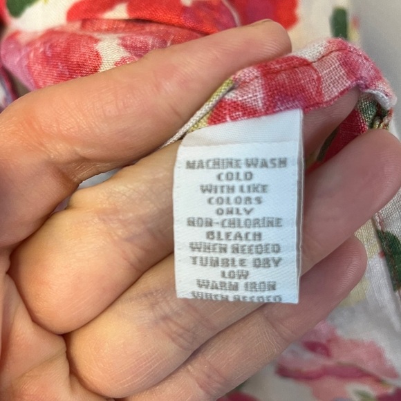 Charter Club 100% Linen Floral Button Down Blouse XL - Picture 9 of 9